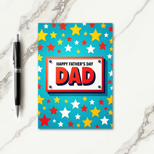 Starry Fathers Day Sign Card