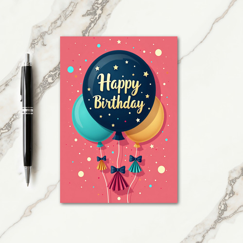 Starry Golden Birthday Card