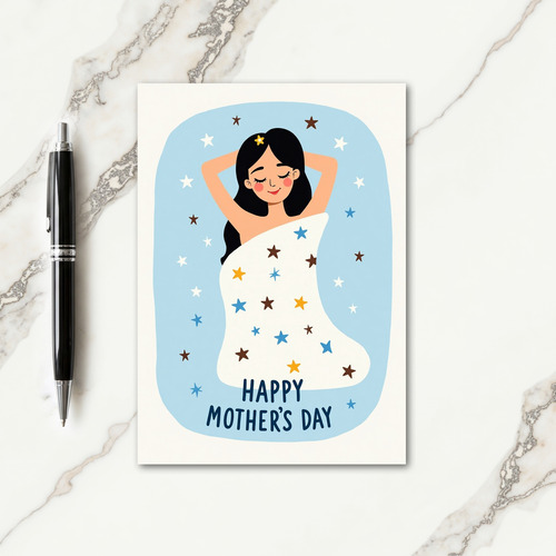 Starry Mothers Day Illustration Card