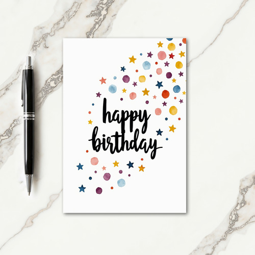 Starry Motif Birthday Card