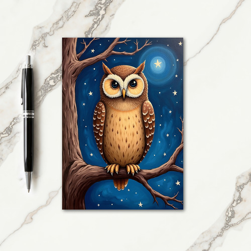 Starry Night Bird Card