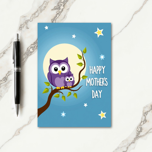 Starry Night Birds Family Card