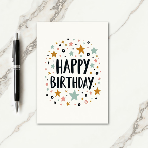 Starry Pastel Birthday Card