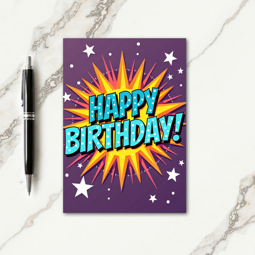 Starry Polka Dot Birthday Card