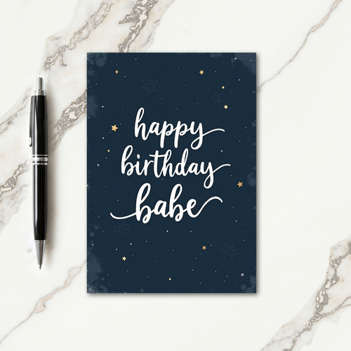 Starry Script Birthday Card