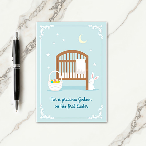 Starry Sky Baby Crib Scene Card