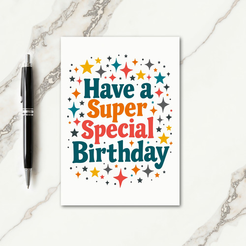 Starry Super Birthday Card