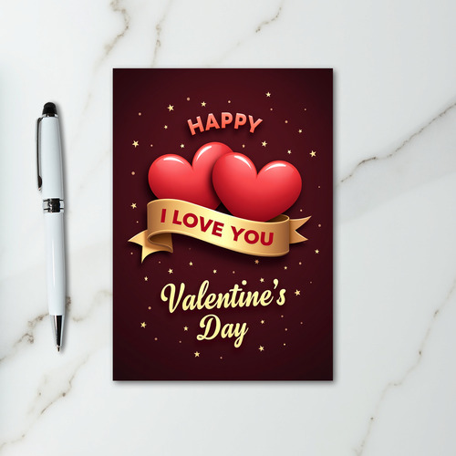 Starry Valentines Day Love Heart Card