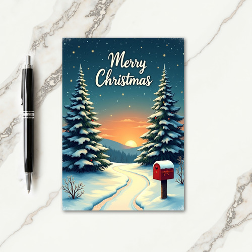 Starry Winter Christmas Card