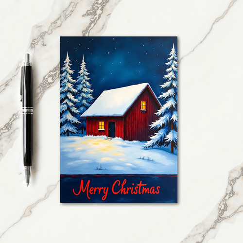 Starry Winter Night Card
