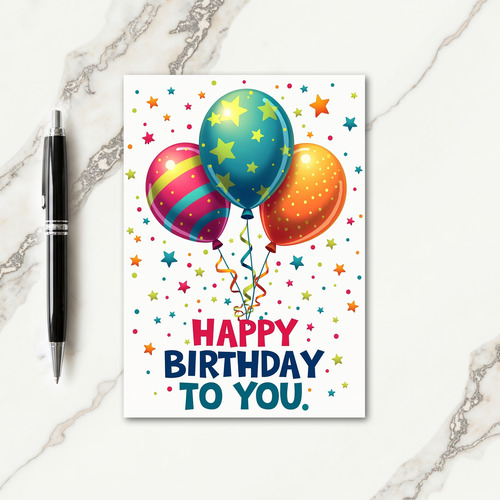 Stars Birthday Wishes Card