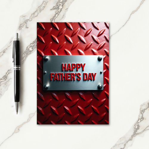 Steely Fathers Day Plaque Card
