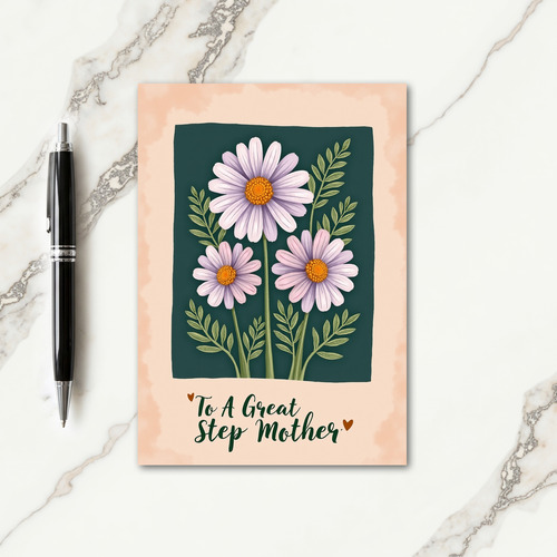 Step Mother Floral Heart Card