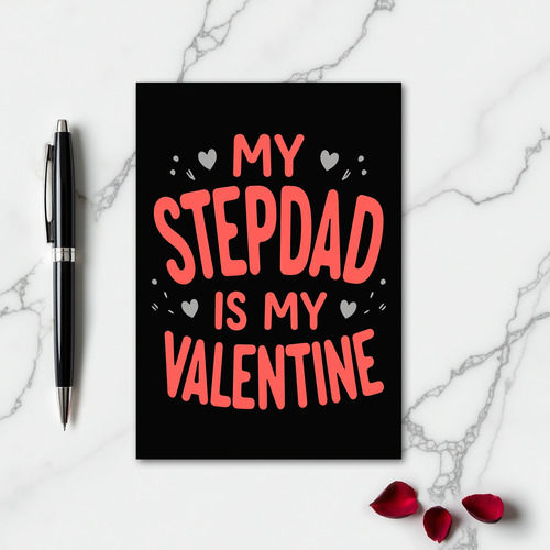 Stepdad Valentine Embossed Heart Card