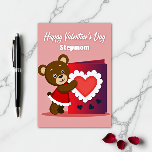 Stepmom Valentines Heart Card
