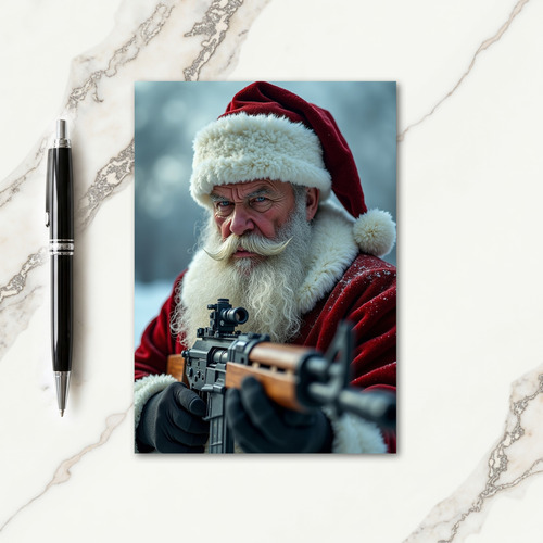 Santa Watchman Christmas Card