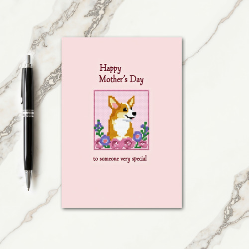 Stitched Dog Mothers Day Card
