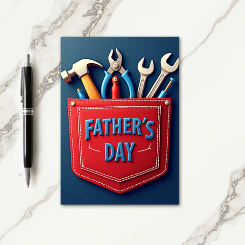Stitched Fabric Fathers Day Card