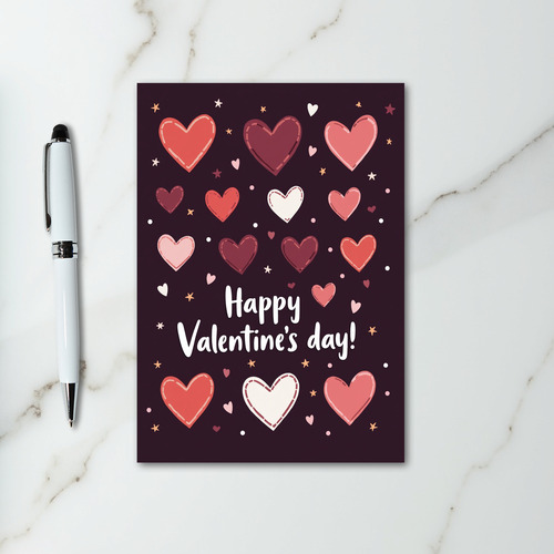 Stitched Hearts Valentine Love Card