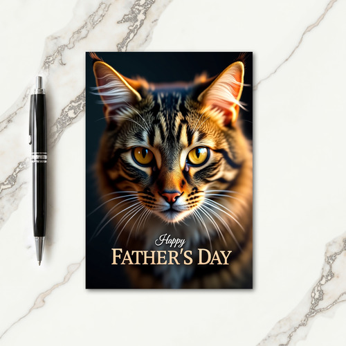 Striking Fathers Day Cat Card