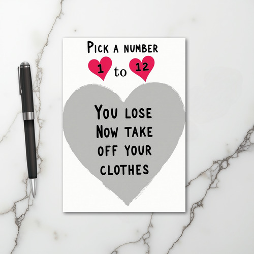 Strip Game Pick A Number Card