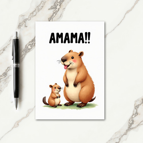 Striped Amama Greeting Card