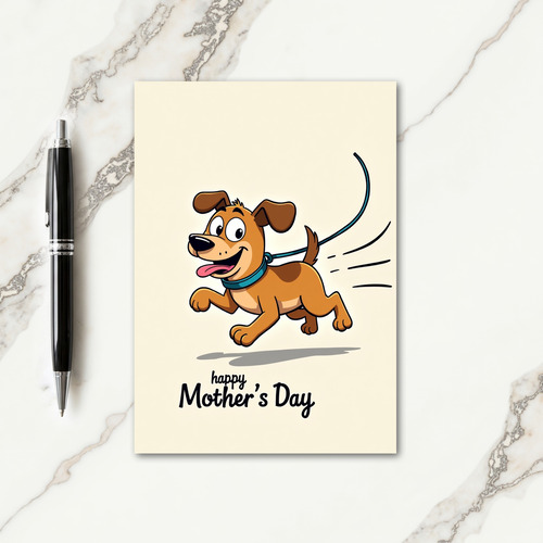 Striped Animated Dog Fun Day Card