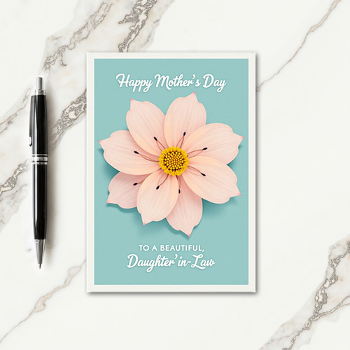 Striped Aqua Flower Beauty Card