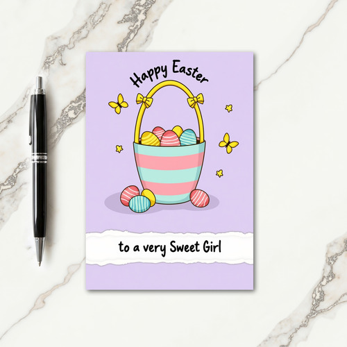 Striped Basket Pattern Card