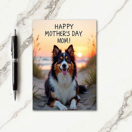 Striped Beach Dog Smile Card