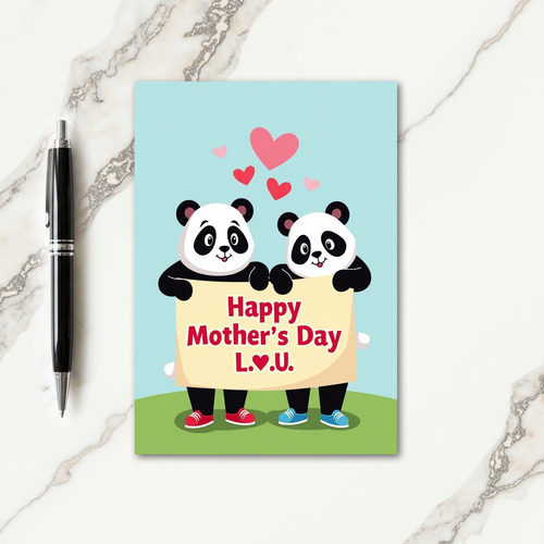Striped Bear Family Card