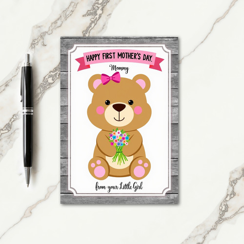Striped Bear Hug Card