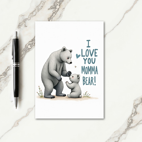 Striped Bear Love You Card