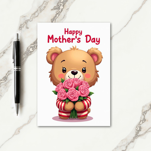 Striped Bear Mothers Day Card