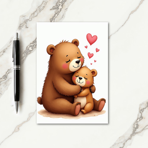 Striped Bears Affectionate Card
