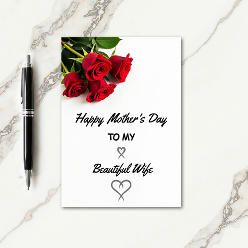 Striped Beautiful Wife Card