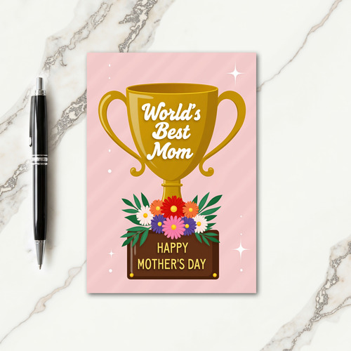 Striped Best Mom Award Card