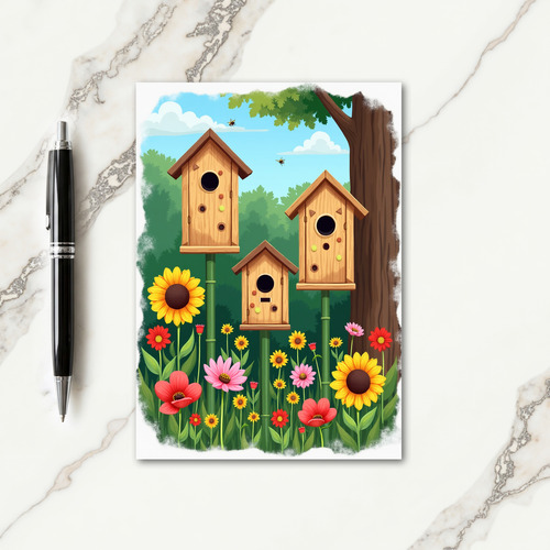 Striped Birdhouse Garden Card