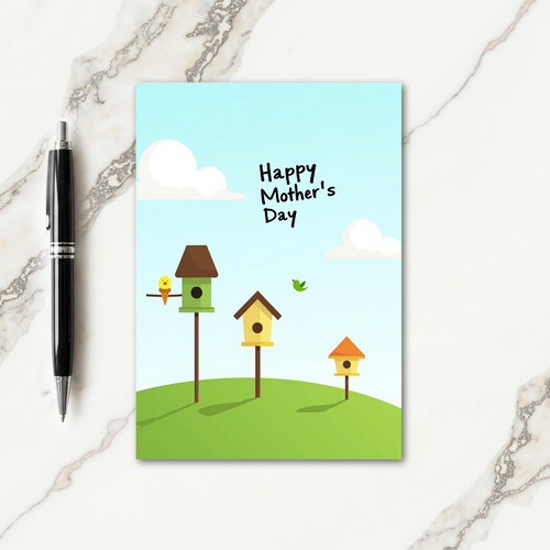 Striped Birdhouse Mothers Day Card