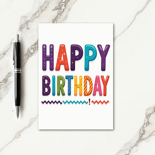 Striped Birthday Letters Card