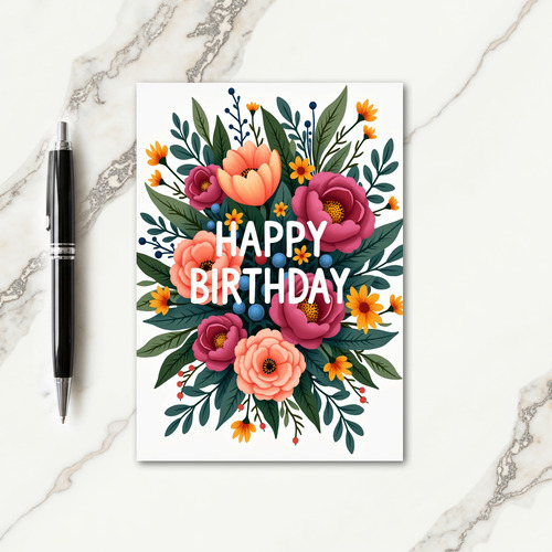 Striped Bloom Bouquet Card