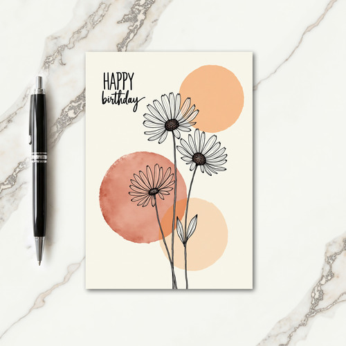 Striped Bloom Sketch Card
