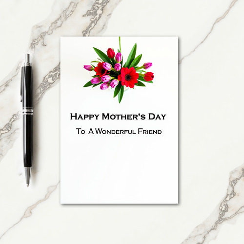 Striped Blooms Friend Card