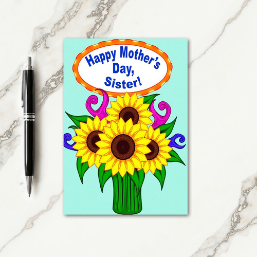 Striped Blooms Greeting Card