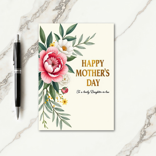 Striped Blossom Daughter In Law Card