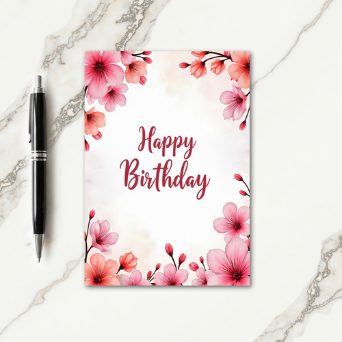 Striped Blossom Script Card