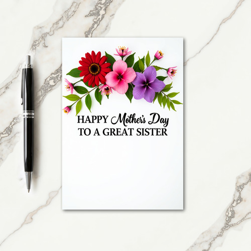Striped Blossom Sisters Day Card
