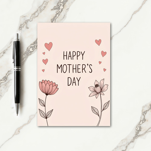 Striped Blossom Thank You Card