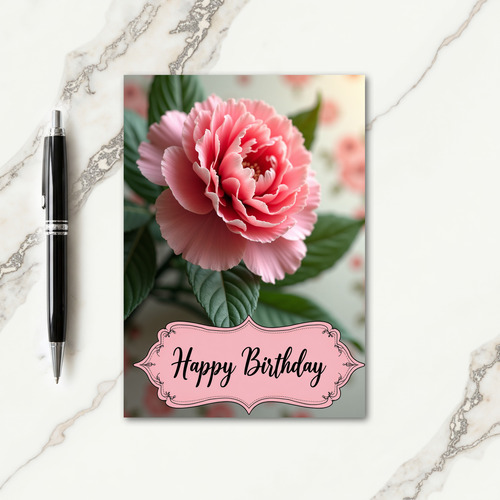 Striped Blush Flower Card