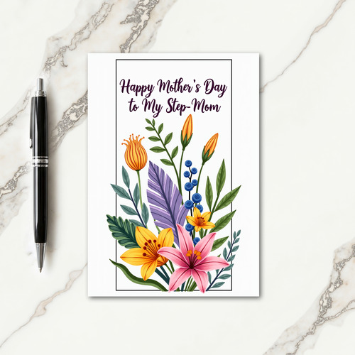 Striped Botanical Affection Card